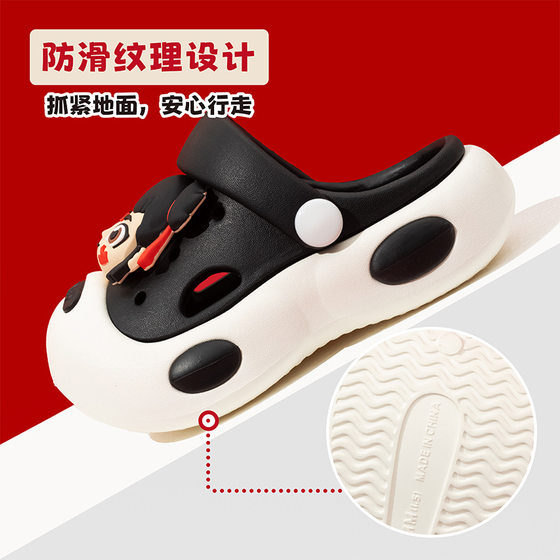 genuine goods Nezha Devil Boy Sea Ao Bing Children's Summer Sandals and Slippers Boys and Girls Baotou Hole Shoes Beach Sandals