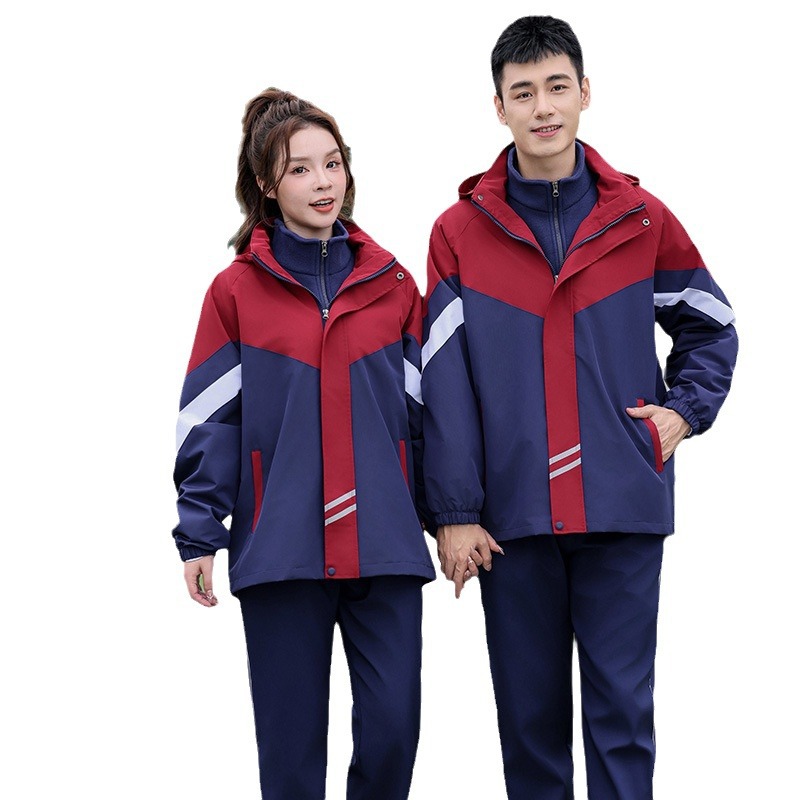 겨울 교복 세트 고등학생 3 대 1 충전 의류 초등학교 스포츠 기모 두껍게 된 수업 옷 3 피스 세트