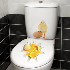 おかしなシミュレーションのひよこの壊れた卵の便器は浴室のトイレの装飾を貼って便器を貼って絵を貼ります。