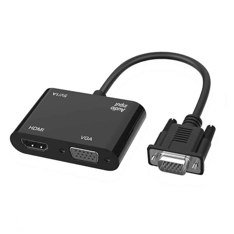 Передача VGA компьютера, HDMI видео-конвертер ноутбука, двойной экран и аудио HD VGA переключатель