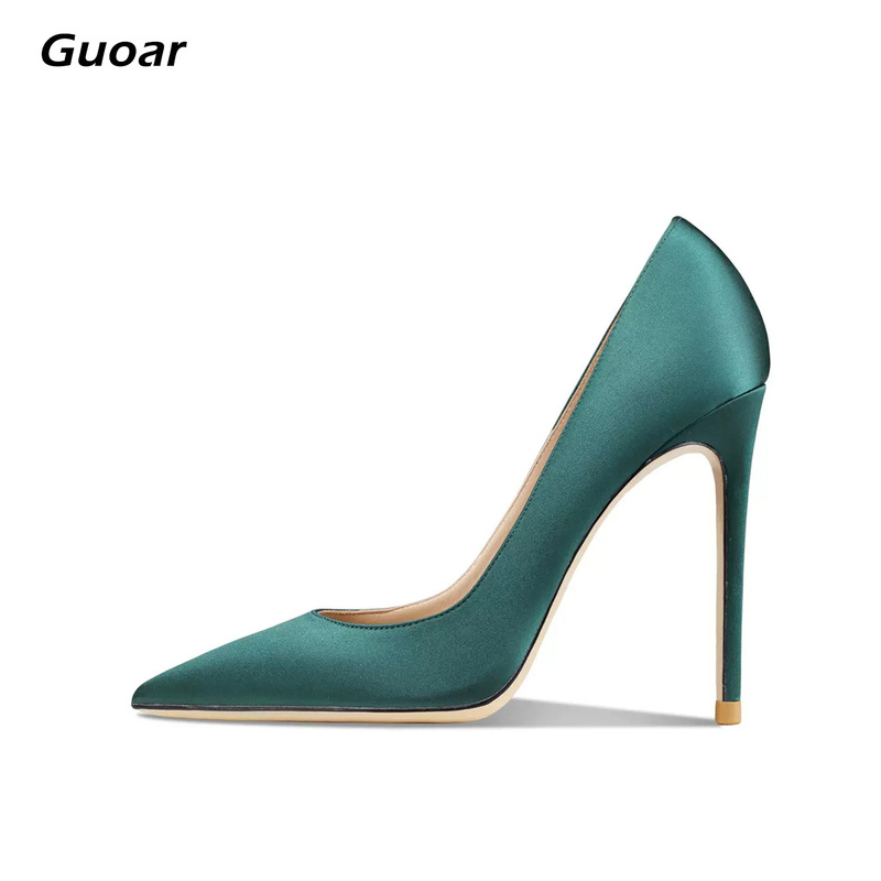 Guoar2024 New Upgraded 10cm Pointed Shallow Mouth Suede High Heel Women's Wedding Banquet Shoes