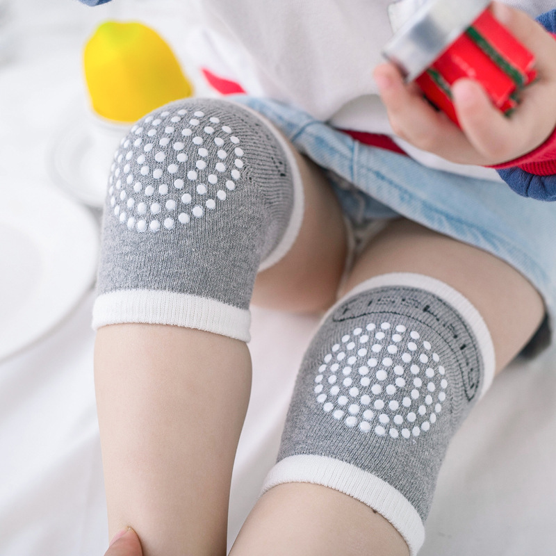 Bebé gateando calcetines de rodilla niños aprenden a caminar calcetines de codo resistentes a caídas malla de silicona Terry calcetines para niños