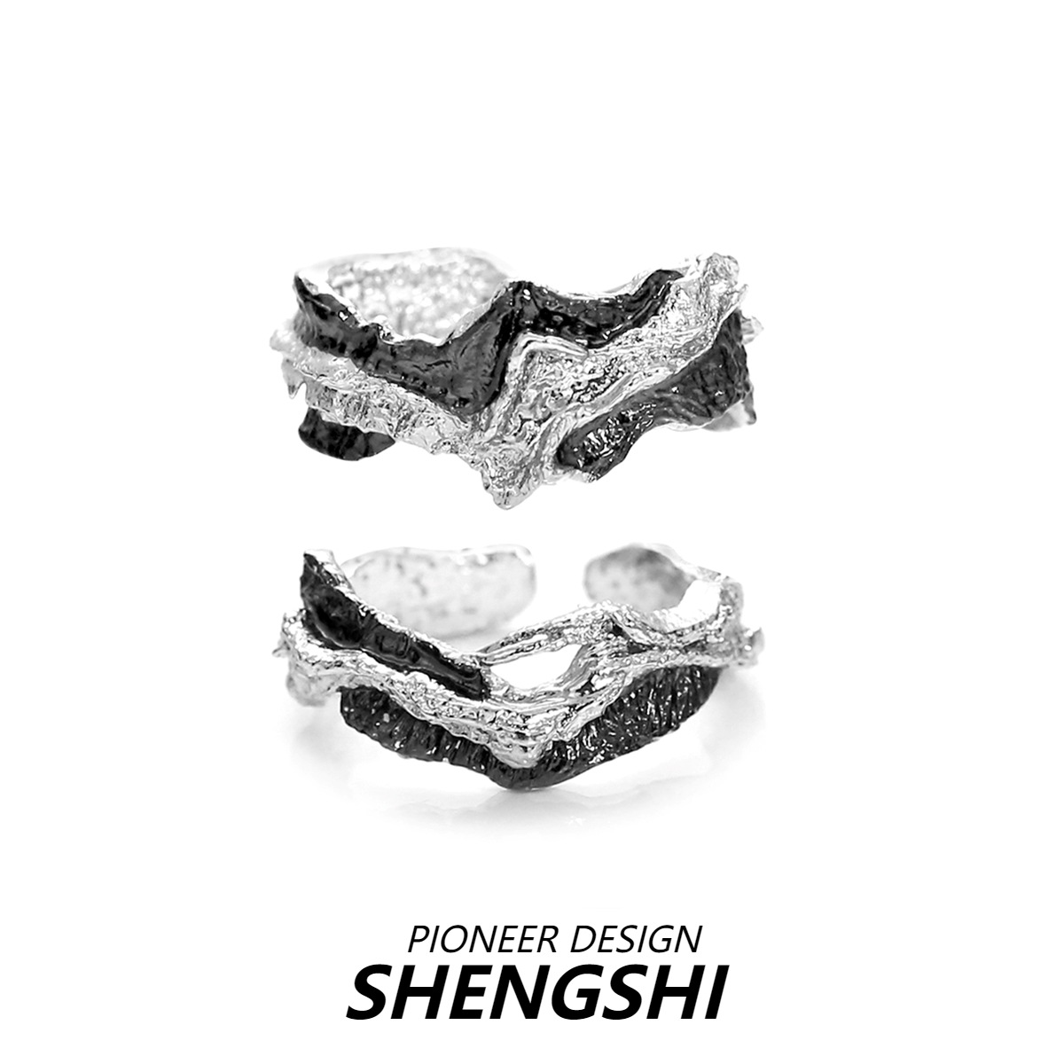 New Ashes Ring Men's High-end Niche Trendy Ins Cold Style Finger Ring Adjustable Light Luxury Ring Jewelry