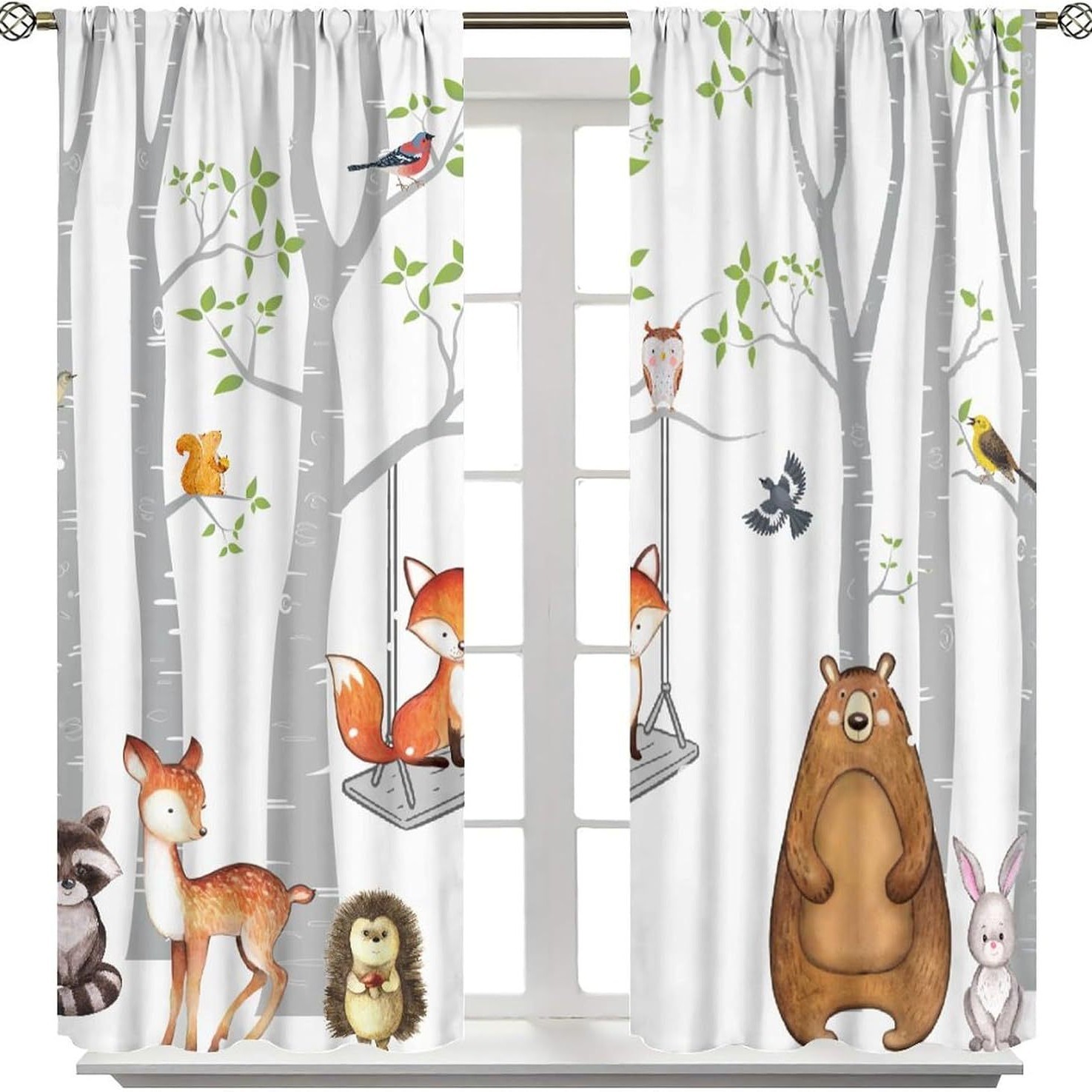 Cortinas impresas transfronterizas jit dibujos animados para niños piel de melocotón cortina de ducha ventana de anime cortina opacas temu Xiyin