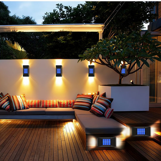 Solar wall lamp outdoor decoration garden courtyard home wall lamp rain-proof up and down luminous outdoor decorative wall lamp