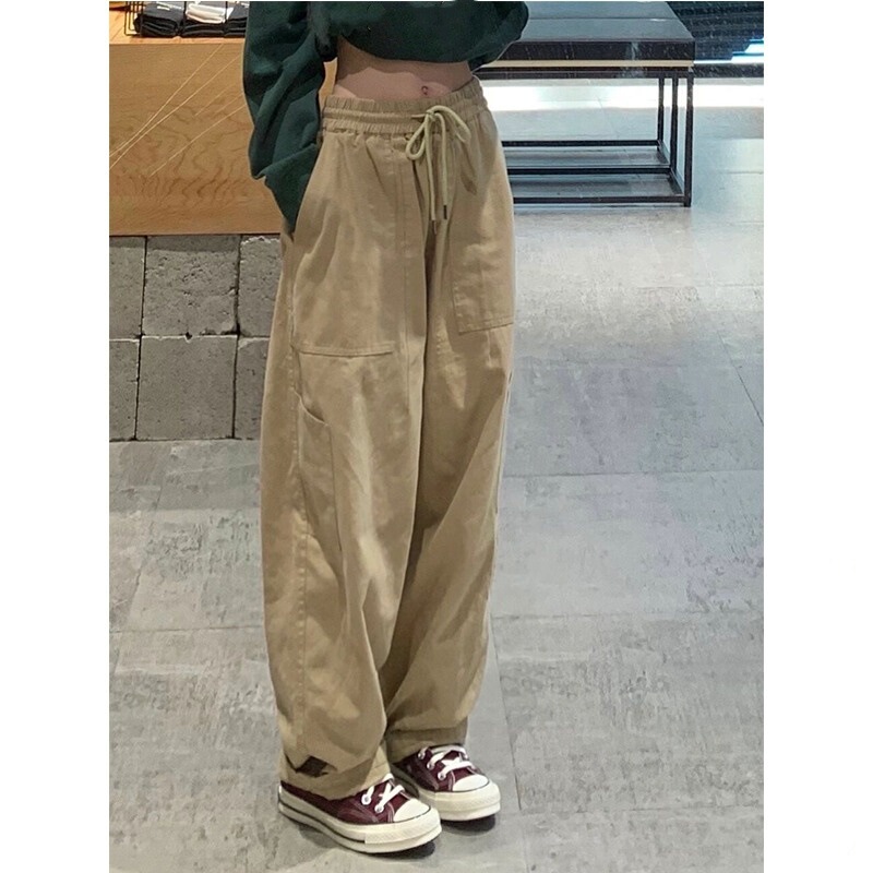 Spring and Autumn New Style Loose Straight Trousers for Men and Women, High-Waisted, Slim, Casual Wide-Leg Overalls for Women