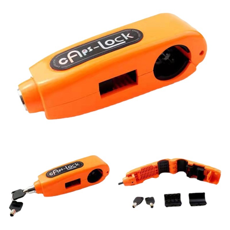 Cerradura de puerta de aceite de manillar antirrobo universal, cerradura de cuerno de coche eléctrico, batería de motocicleta, cerradura de mano de aleación portátil, freno