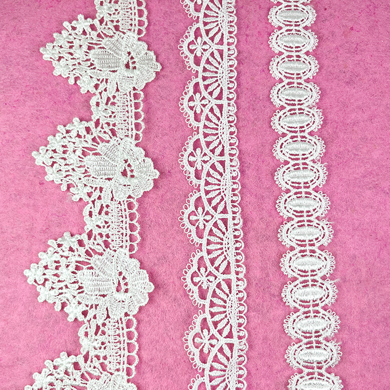 现货白色水溶刺绣花边 裙摆领口袖口家纺软饰辅料手工童装直销