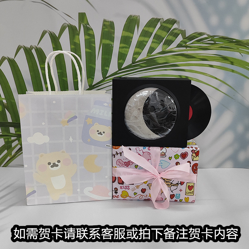 レトロな黒ゴムレコード機bluetoothスピーカーtfカード音楽bluetoothオーディオusb充電月時計星空灯|undefined