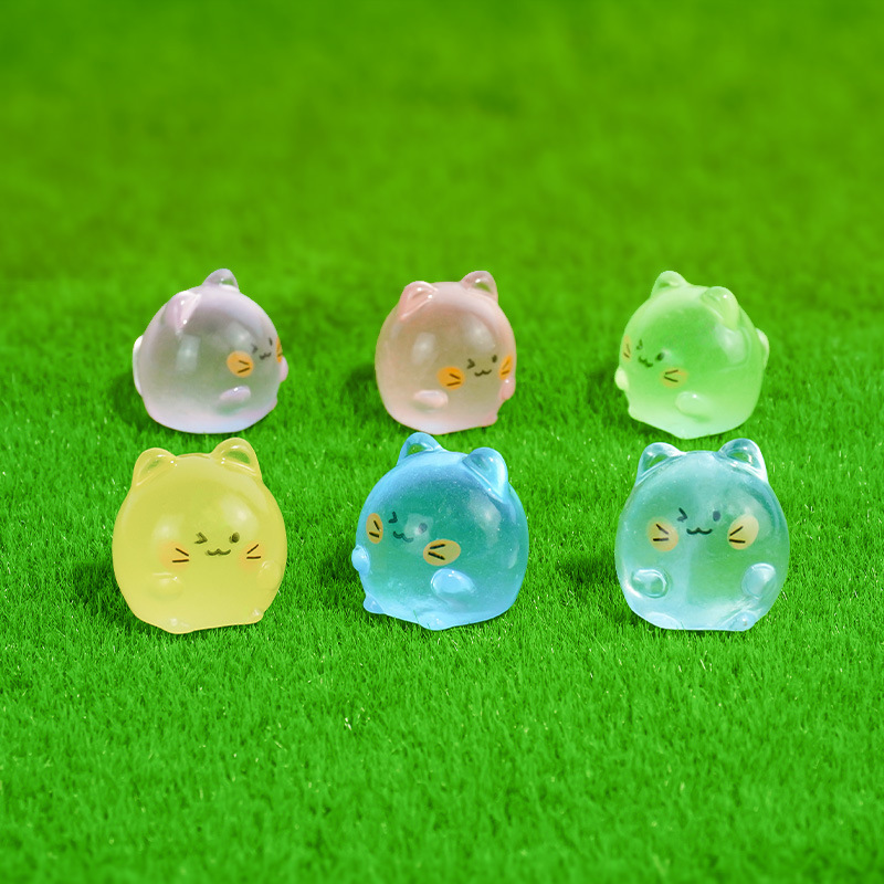 Adornos accesorios de joyería de gatito de color de bricolaje distribución nueva resina lindo gatito micro paisaje decoración de jardinería