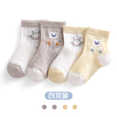 春夏季新品大網眼兒童襪超薄純棉卡通寶寶襪雙色透氣吸汗嬰兒襪子