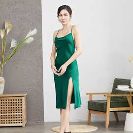 真丝吊带裙女款2025夏款性感露背桑蚕丝睡衣绸缎露腿打底裙家居服