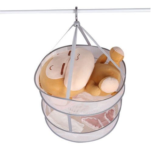 Woolen sweater drying net with foldable windproof drying basket for socks and underwear net pocket artifact clothes drying basket