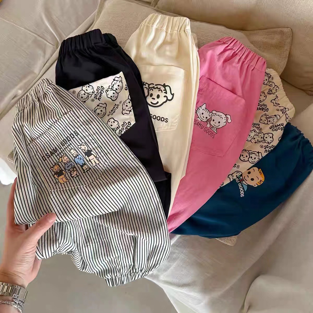 Versatile Children's Anti-Mosquito Pants Summer Style Boys Girls Japanese Cartoon Casual Pants Baby Toddler Trendy Jogger Pants