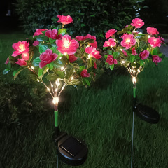屋外の庭の太陽エネルギーの花の明かりの装飾の挿し込みの明かりは映山の赤い太陽エネルギーのツツジの花園の防水の屋外をシミュレーションします。