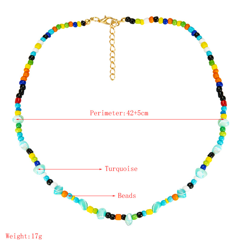 Fashion Irregular Color Beads Turquoise Pendant Necklace display picture 1