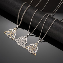 欧美嘻哈摇滚复古维京三角项链凯尔特结钛钢链个性潮酷男女卫衣链