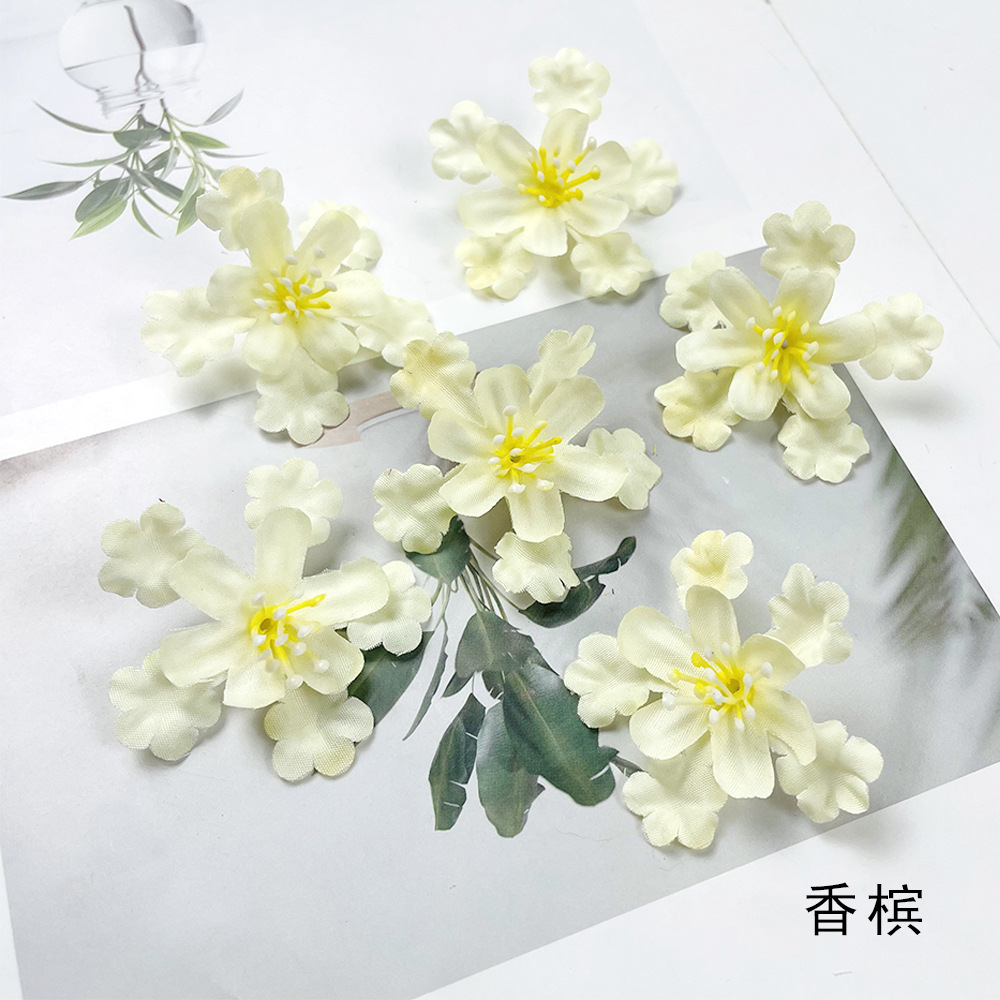 Paño de seda copo de nieve diy flor falsa sombrero de soltero ropa material bolsa accesorios Xunpu horquilla accesorios sala de bodas esparcir flores