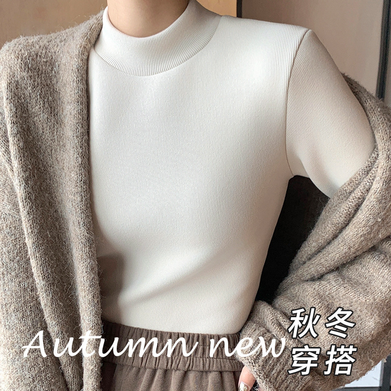 H331 strictly selected inner half-turtleneck slim knit shirt base shirt fleece-lined warm coat autumn and winter women's long sleeve H331 strictly selected inner half-turtleneck slim knit shirt base shirt fleece-lined warm coat autumn and winter women's long sleeve
