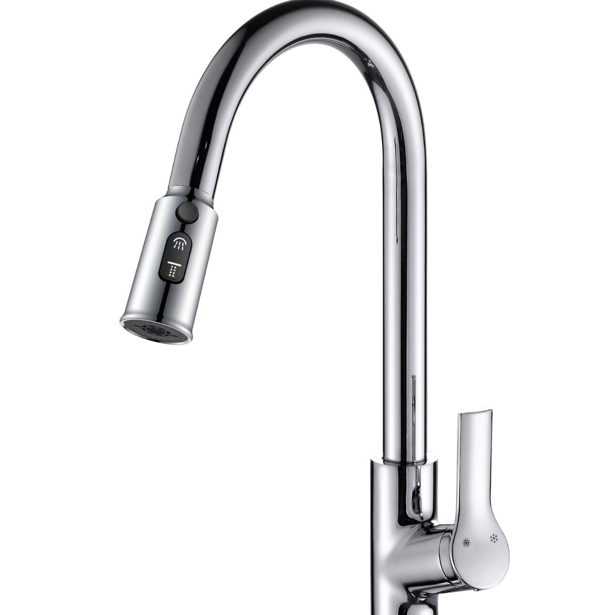 Gun Gris Gris Gris Tap Lavabo de verduras frío y caliente Lavabo de fregadero Grifo retráctil Cobre Negro a prueba de salpicaduras