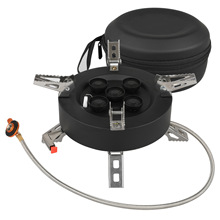 黑武士五星炉 户外野餐炉具 分体式不锈钢五头炉便携式可折叠炉头