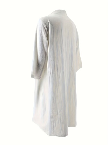 Shirt V-neck short-sleeve button-down dress, commuting elegant temperament, elegant style, versatile A-line skirt