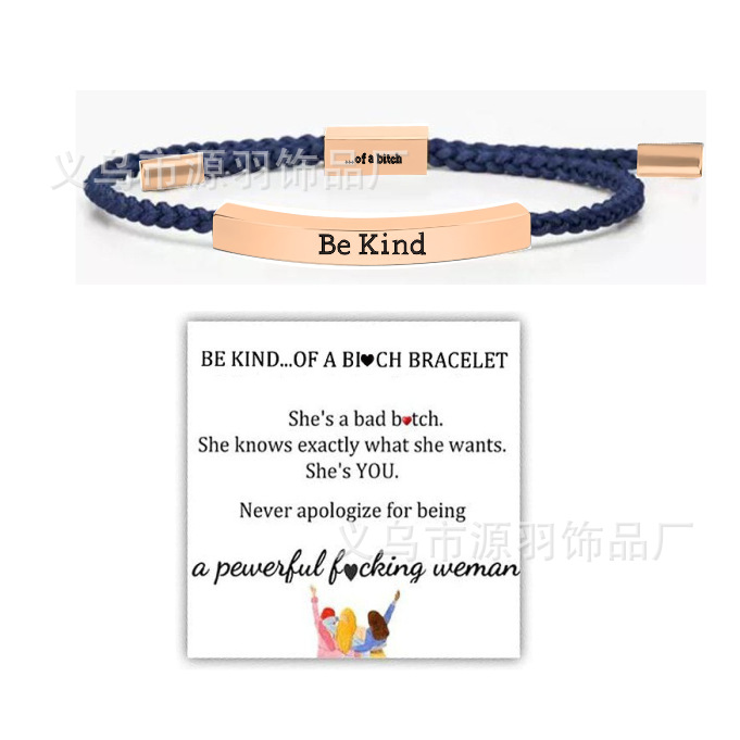 Nuevo producto transfronterizo Be... De un Bi♥CH letras mano tubular pulsera tejida a mano ajustable