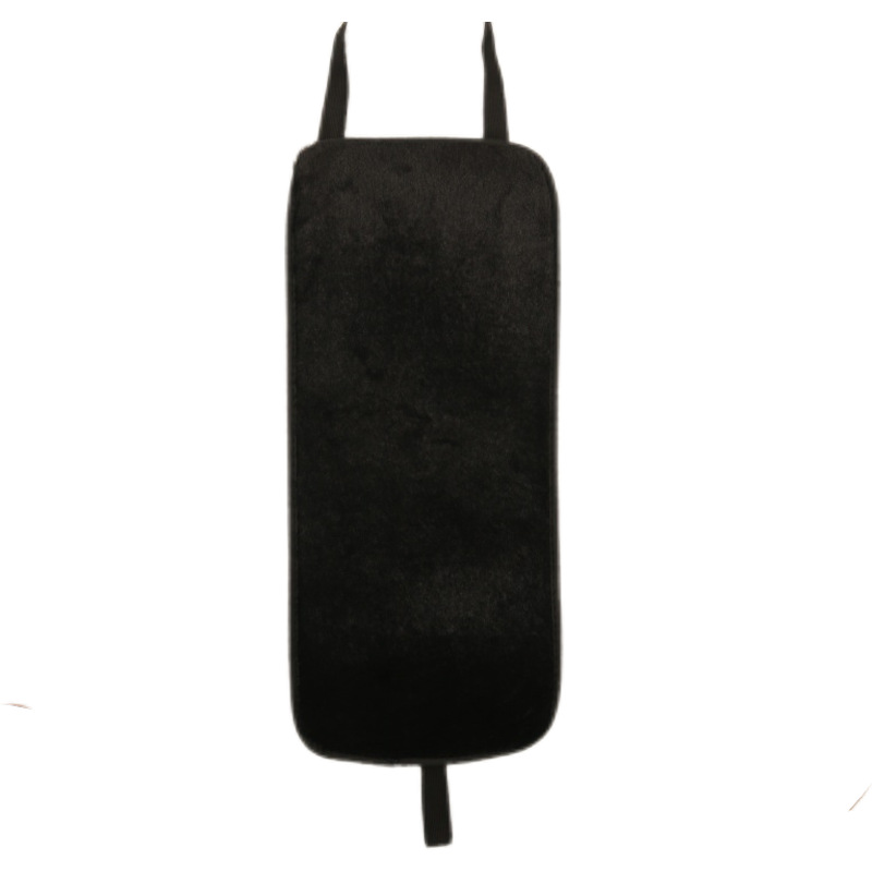 Fushou Car Rear Center Armrest Box Pad Winter Plush Backrest Cover (Armrest box pad) - plush-black-rear-armrest-box-pad