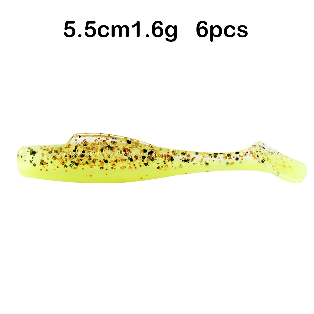 Small Paddle Tail Fishing Lure 55mm1.6g Soft Baits Fresh Water Bass Swimbait Tackle Gear