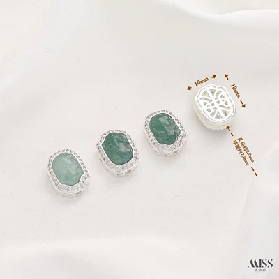 Zərgərlik ara hissələri – Natural A-Grade Jade Gourd, Wealth - silver-natural-grade-a-jade-pixiu-1-piece