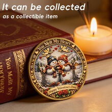 融化的心纪念币纪念品创意礼平面有趣可收藏的