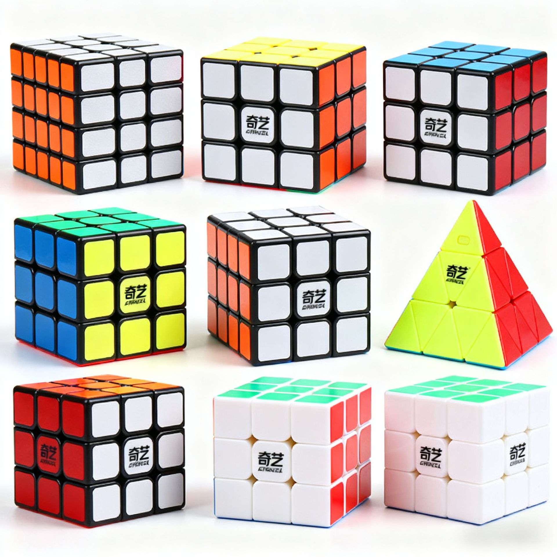 Qiyi Rubik's Cube Third-order Second-order Fourth-order Pyramid Maple Leaf Rubik's Cube Full Set Magnetic Competition Rubik's Cube Children's Educational Toys