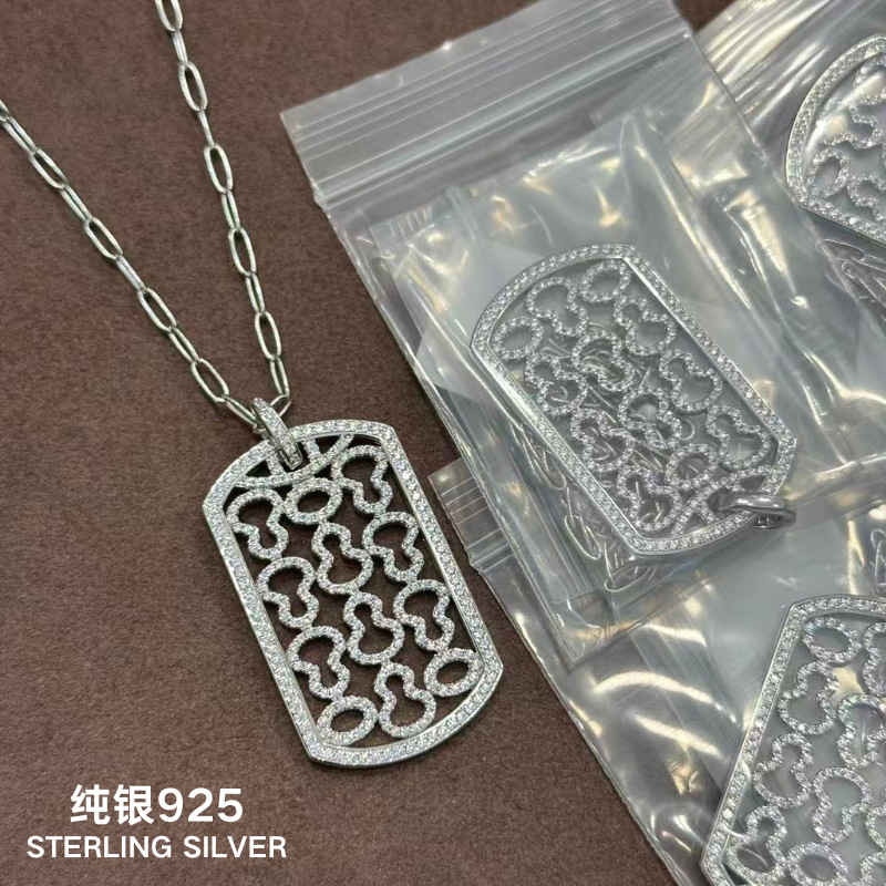 通体纯银S925满钻镂空葫芦项链镂空链条轻奢款张艺兴明星网红同款