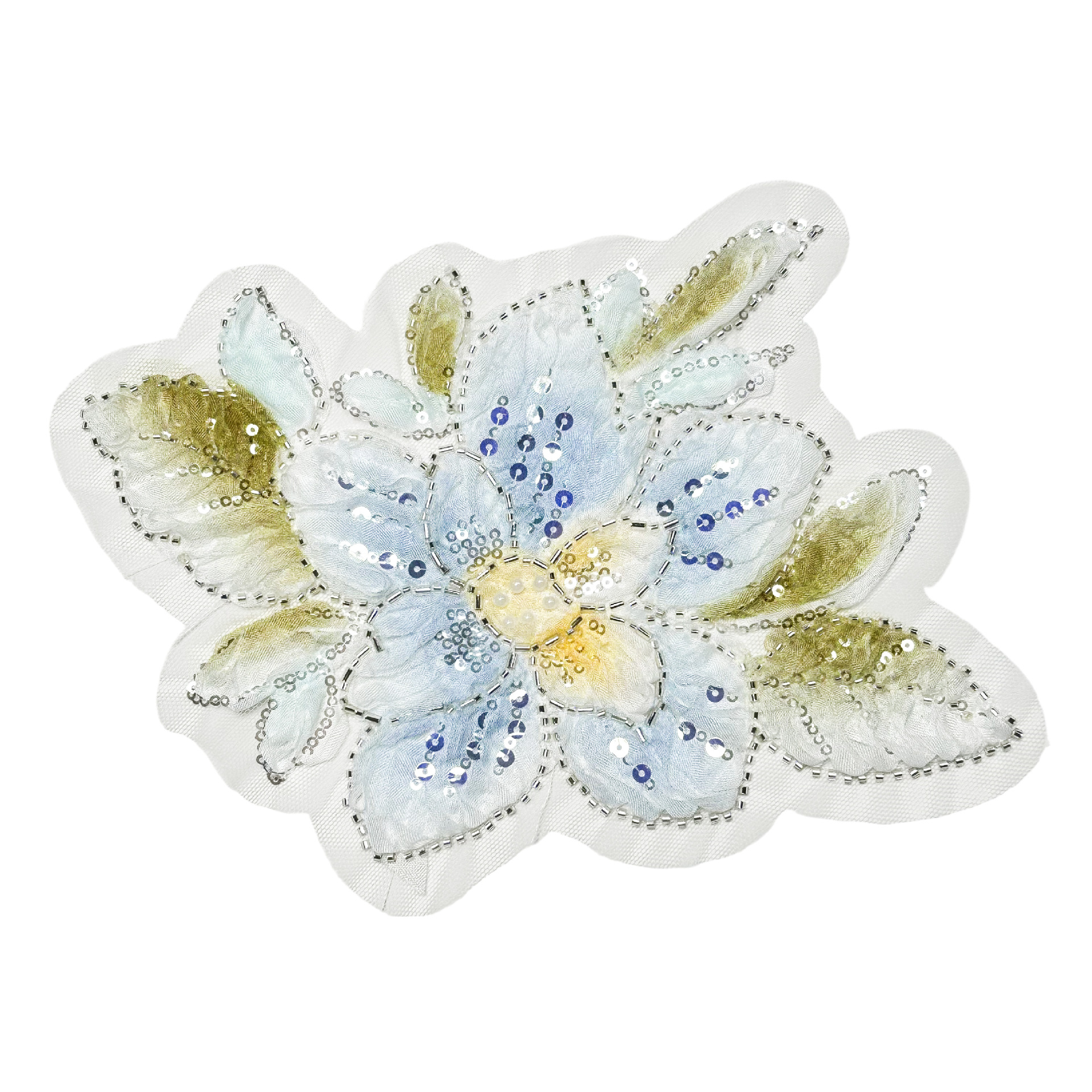 Inventario estereoscópico colorido gradiente floral bordado pegatinas de clavos manuales esquinillas de malla floral vestido decoración de tocado image 9