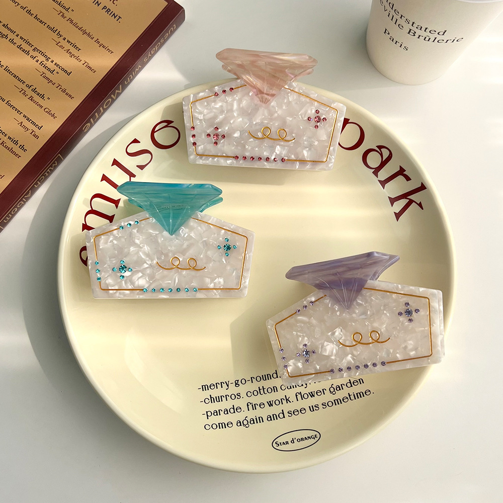 Advanced Acetic Acid Diamond New Style Hairpin Diamond Grab Shark Clip Rear Ponytail Hair Boutique Korean Style Hair Accessories for Women