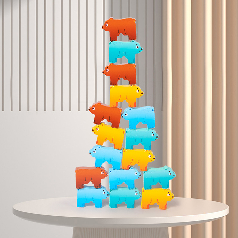 Nuevo oso jengle juego de educación temprana los niños rompecabezas letras inglesas certificado cuentas juguetes madera