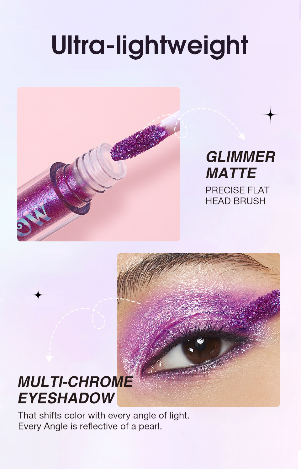 Langmanni Diamond Sparkling Liquid Eyeshadow Ten-Color Set Psychedelic Pearl Eyeshadow Liquid Set undefined