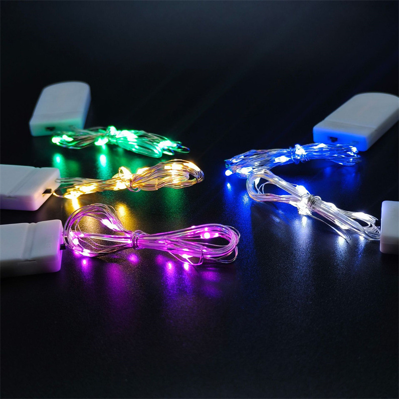 Día de San Valentín decoración de flores LED lámpara de cobre botón caja de baterías decoración de vacaciones artesanía decoración de luces de colores