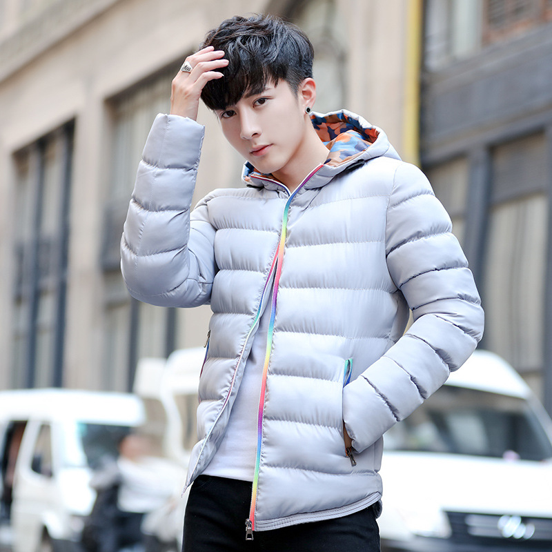 Cross-border 2023 nuevos hombres abrigo de algodón acolchado de moda todo el Partido abrigo de invierno Chaqueta de algodón acolchado con capucha de color sólido cremallera impermeable Chaqueta de algodón acolchado