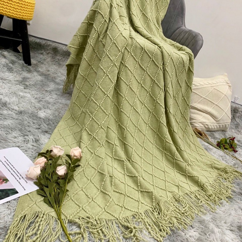 Sleeping blanket knitting blanket End of the bed towel Homestay Open Houses End of the bed blankets Bedroom bed sofa Blanket Lunch blanket On behalf of