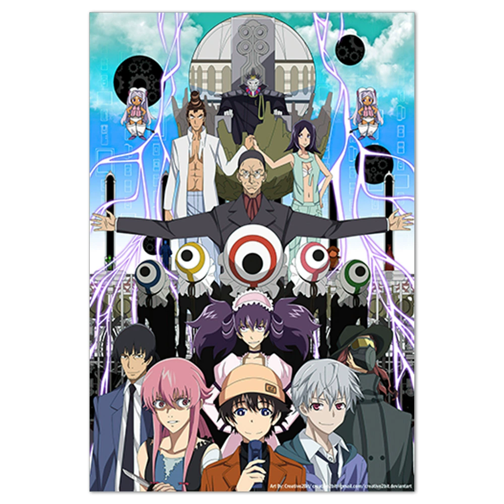 Плакат-наклейка Mirai Nikki (Future Diary) — аниме-мурал, разные размеры (10×15–50×70 см)