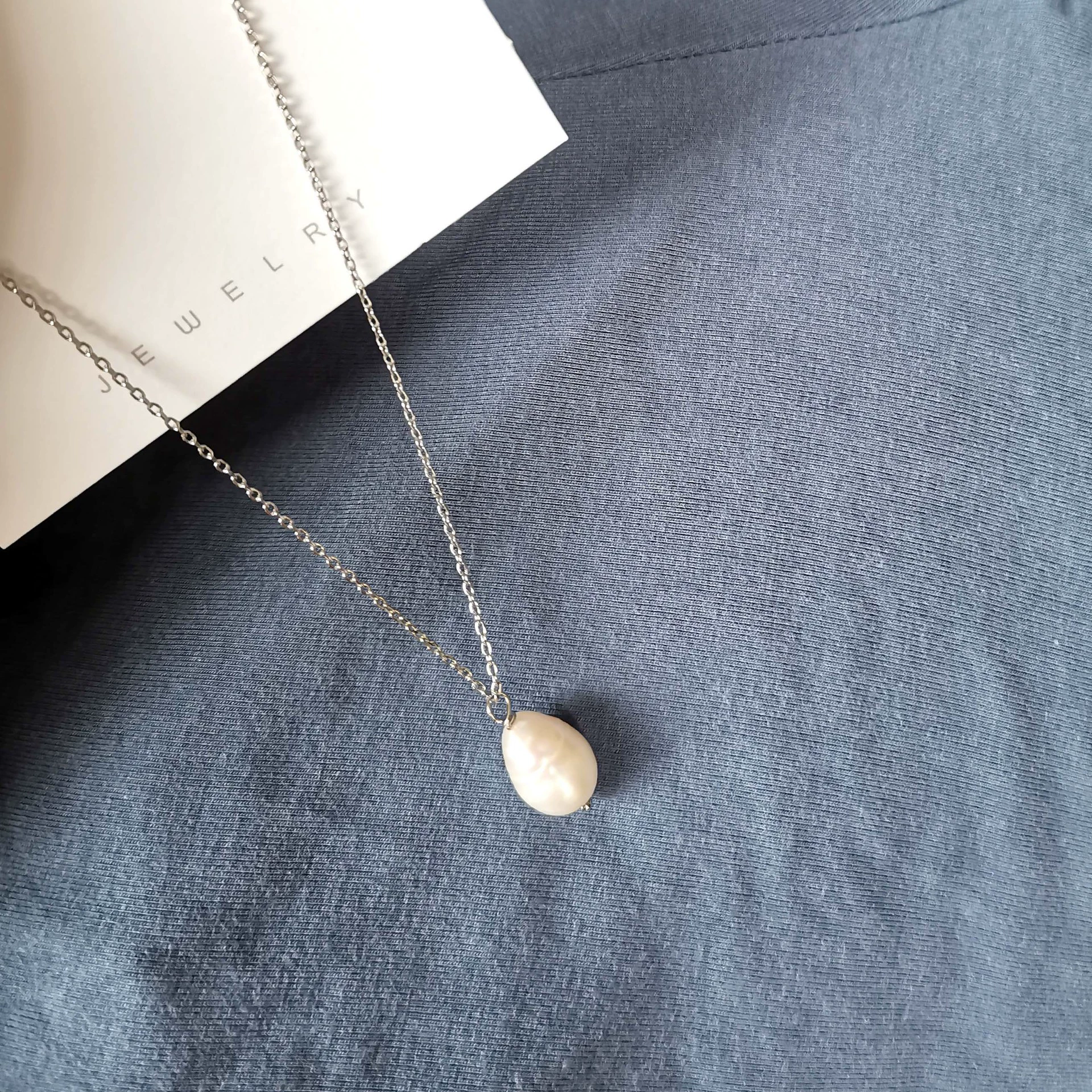Серьги из жемчуга, заушники, ожерелье, цепочка, комплект, медная полировальная ткань ручной работы