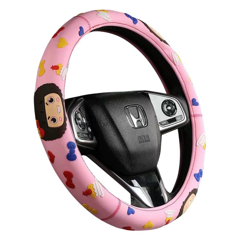 Южная Корея милый женский мультяшный летний персонализированный Универсальный нескользящий чехол на ручку для мужчин, силиконовый чехол на руль автомобиля