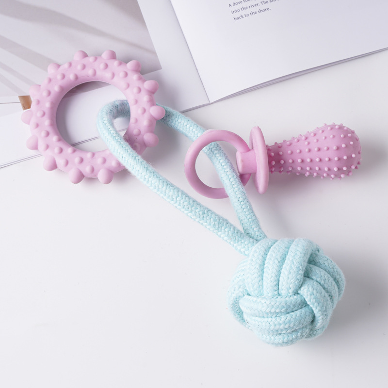 Juguete para mascotas de TPR de gran venta transfronterizo, palo de dentición para perros para entretenimiento, juguete de autoentretenimiento para cachorros duradero y resistente a las mordidas.