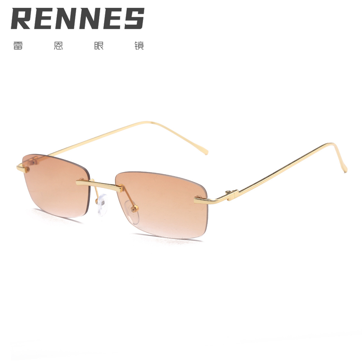 2021 retro sin marco cuadrado recorte pequeño marco ins gafas de sol metal marino transfronterizo gafas de sol para mujeres 81031