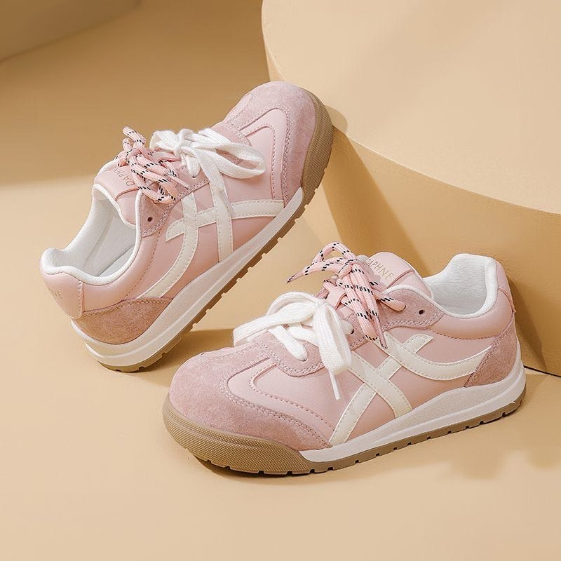 Zapatos de entrenamiento de base gruesa para mujeres 2026 nuevos zapatos deportivos casuales de primavera retro zapatos blancos versátiles zapatos Gump mujeres