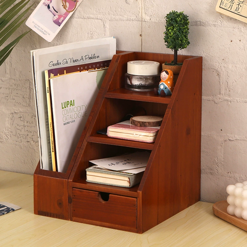 Деревянная ретро-небольшая книжная полка столешница общежитие стол стол ящик для хранения офисных документов ящик выдвижной ящик
