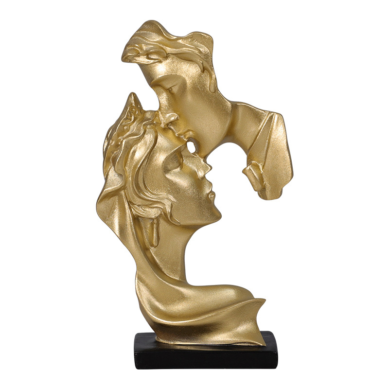 Nordic Light luxury Mini Kiss deep love resin small ornaments creative figure couple statue desktop decoration crafts