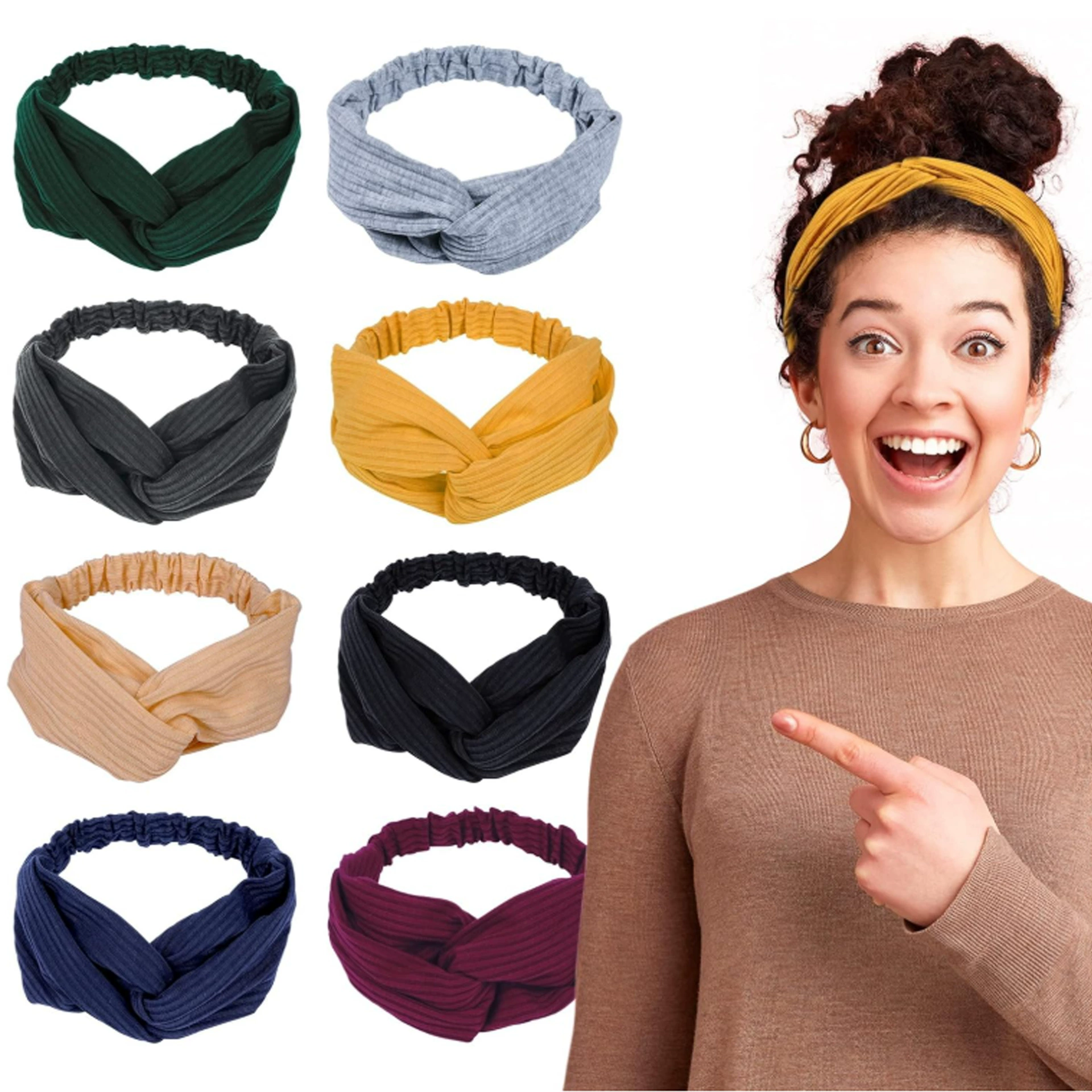 Трансграничная новая повязка для волос женская спортивная повязка для волос Европейская и американская вязаная эластичная повязка на голову Йога Спортивная Повязка На Голову головной убор оптом