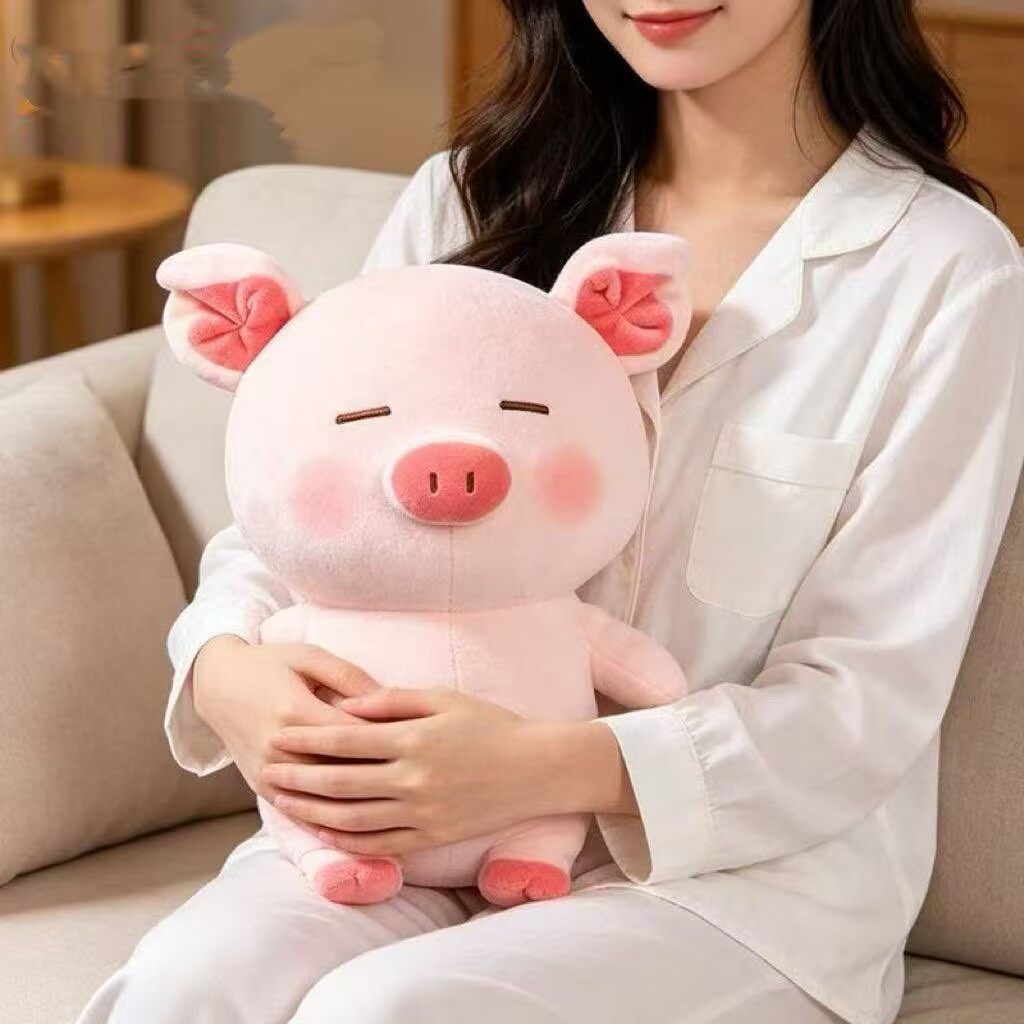 Popular internet celebrity standing pig plush toy, cuddly pillow for sleeping, small pig plush toy, children's gift